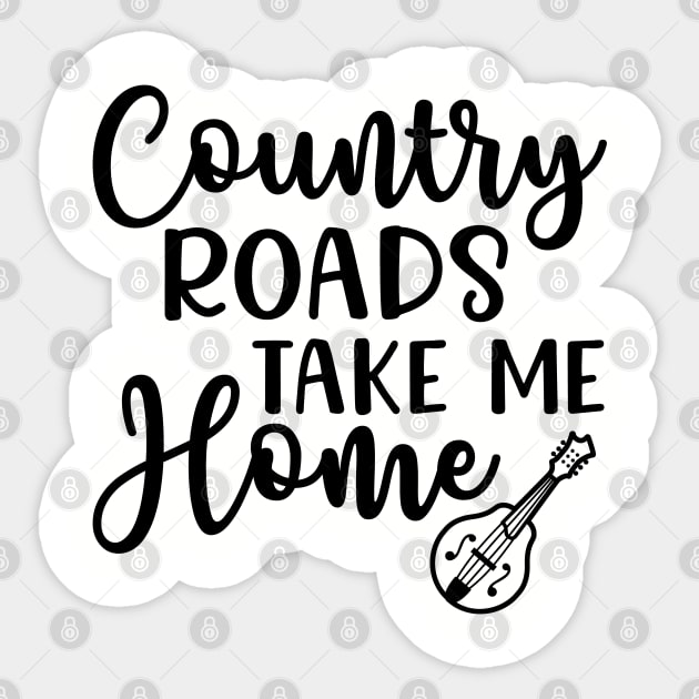 Country Roads Take Me Home Mandolin Sticker by GlimmerDesigns